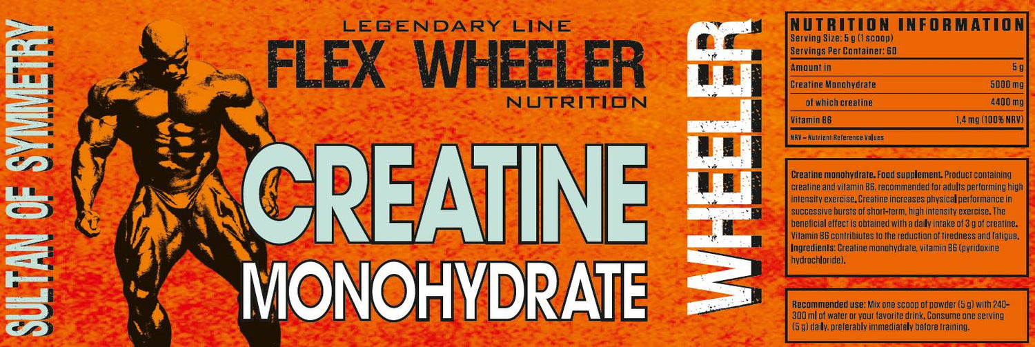 Creatine Monohydrate | with Vitamin B-6 - 300 грама  Flex Wheeler Signature Series - Nutra Best Bulgaria