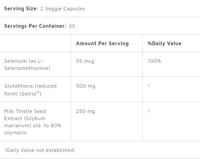 Glutathione + Milk Thistle - 60 капсули  Doctor’s Best - Nutra Best Bulgaria