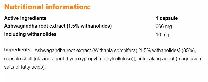 Ashwagandha Perfect 666 mg - 90 капсули  Sport Definition - Nutra Best Bulgaria