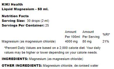 Liquid Magnesium | as Magnesium Chloride - 50 мл  KIKI Health - Nutra Best Bulgaria