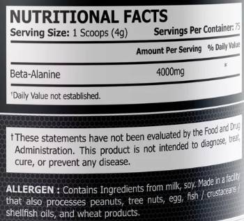Beta-Alanine - 300 грама  Pole Nutrition - Nutra Best Bulgaria