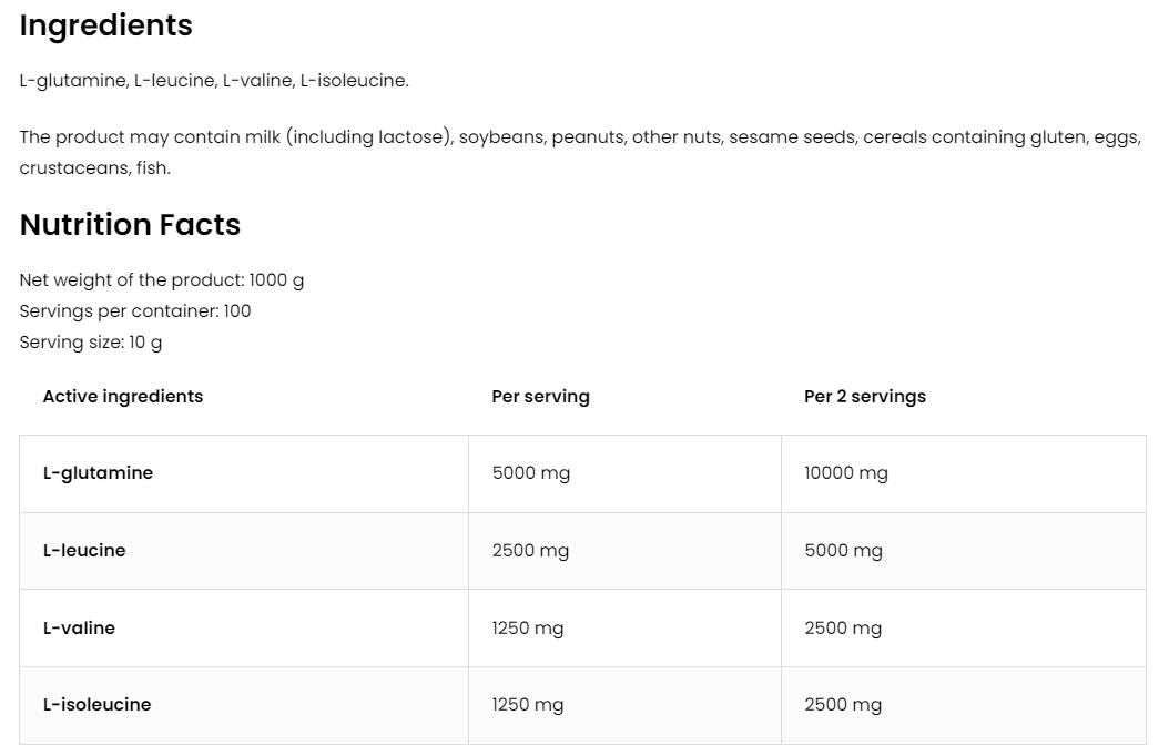 BCAA + GLUTAMINE Powder - 200 грама  OstroVit - Nutra Best Bulgaria