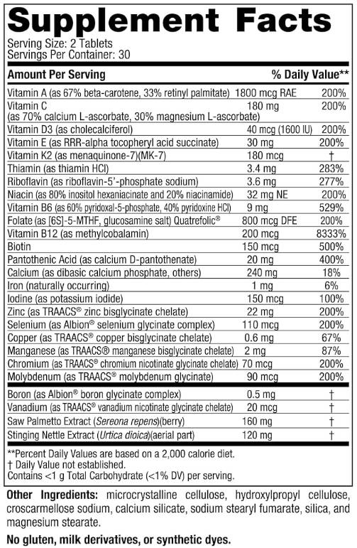 Men's Multivitamin Extra Strength - 60 Таблетки  Nordic Naturals - Nutra Best Bulgaria