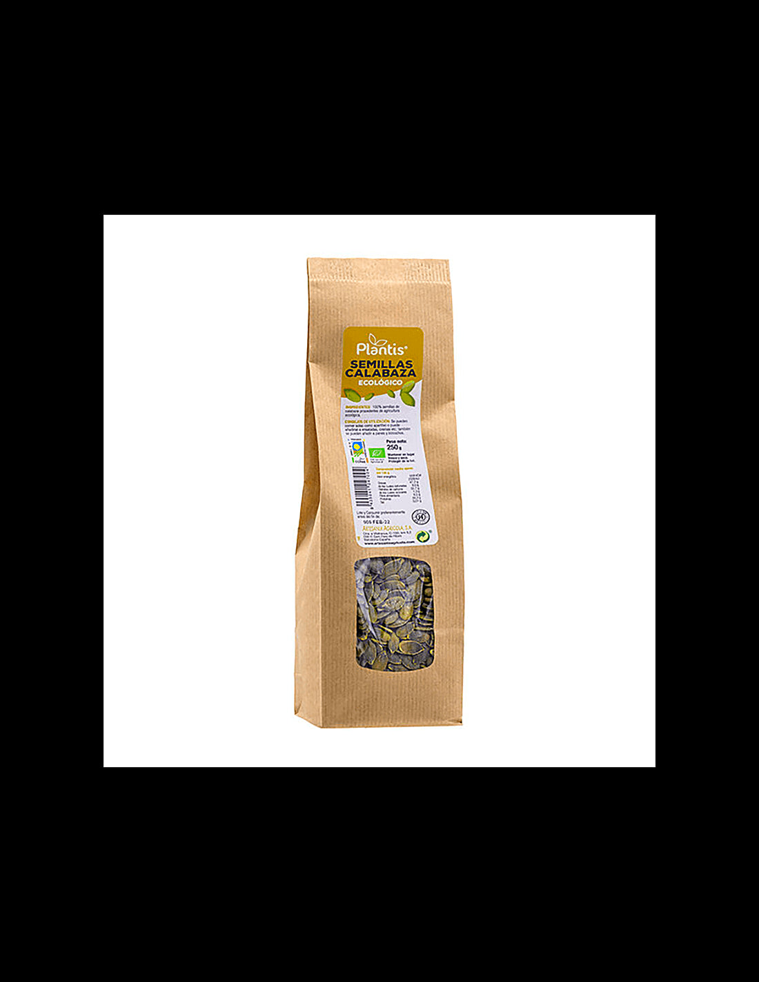 Тиквени семена (сурови) - Plantis®, БИО, 250 g  Artesania Agricola - Nutra Best Bulgaria