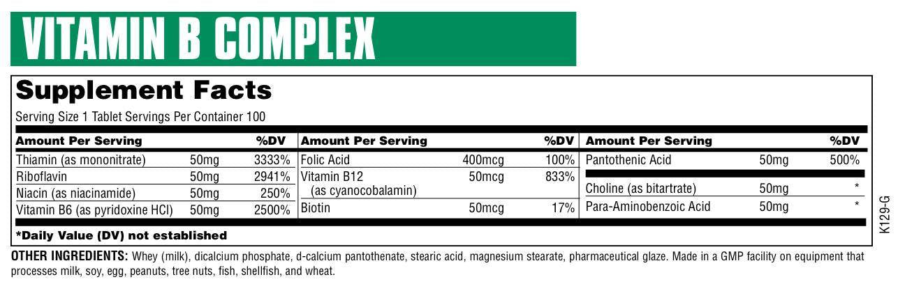 Vitamin B Complex 100 Таблетки  Universal Nutrition - Nutra Best Bulgaria