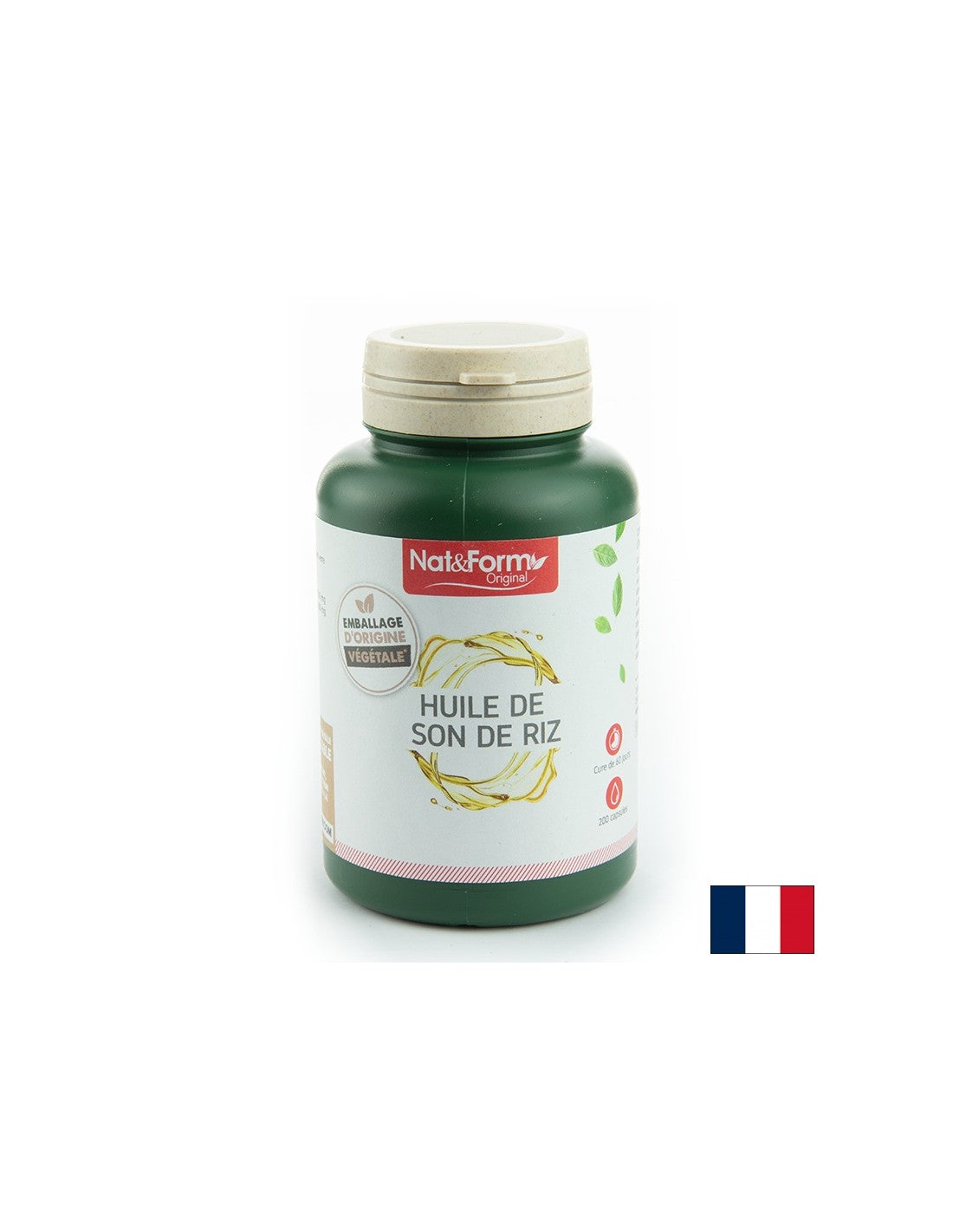 Висок холестерол - Масло от оризови трици, 200 капсули  Nat&Form - Nutra Best Bulgaria