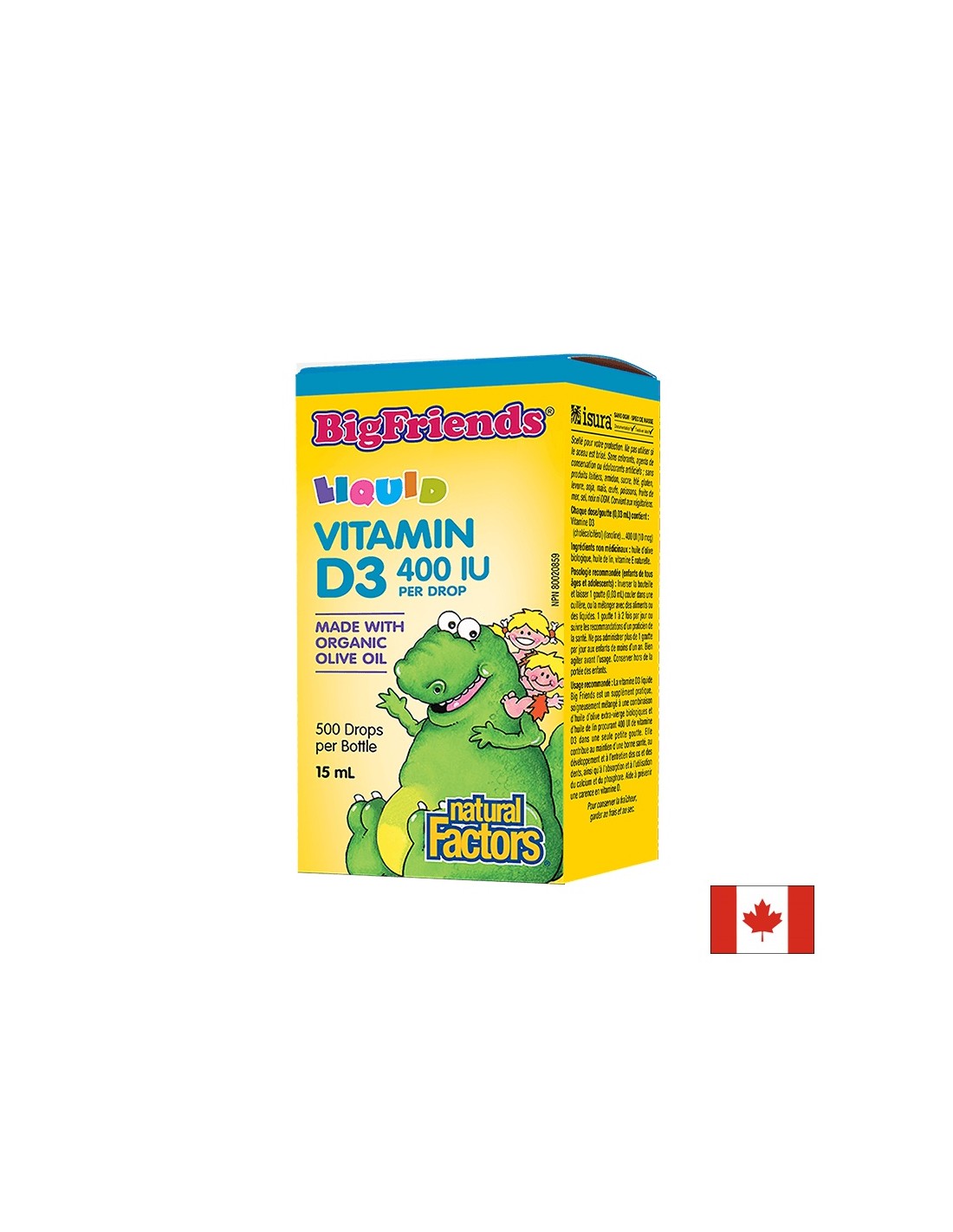 BigFriends Liquid Vitamin D3 for Kids 400 IU - 15 мл  Natural Factors - Nutra Best Bulgaria