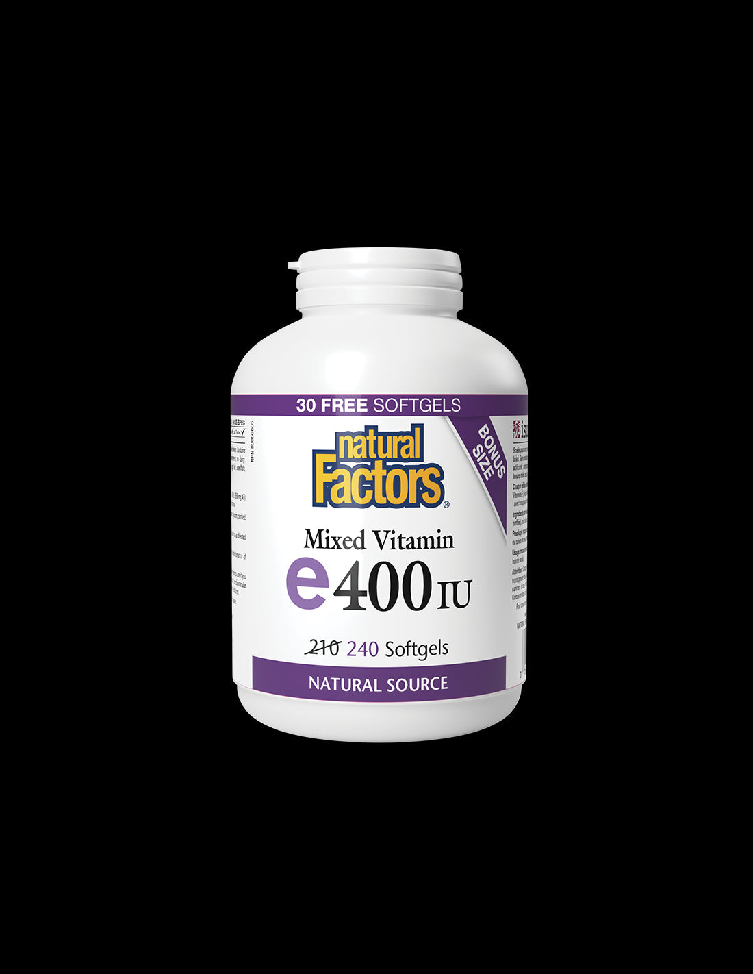 Vitamin E 400 IU · Natural Source 268 mg - 240 Гел капсули  Natural Factors - Nutra Best Bulgaria