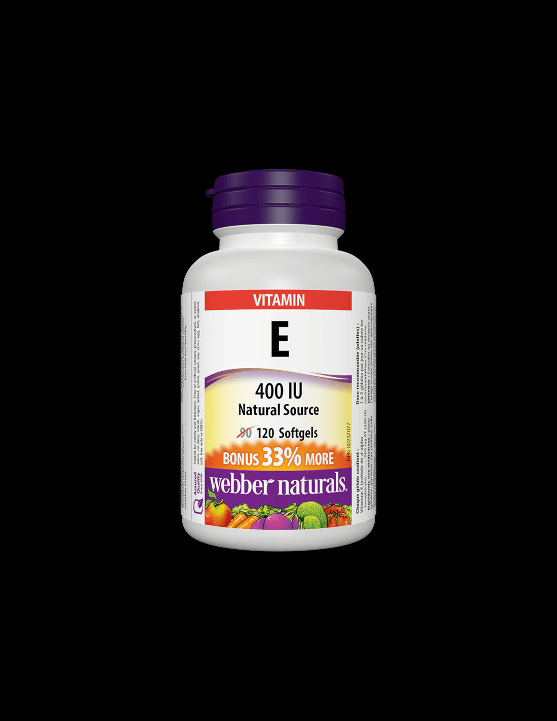 Vitamin E 400 IU - Витамин Е (d-алфа токоферил ацетат) 400 IU, 120 софтгел капсули  Webber Naturals - Nutra Best Bulgaria