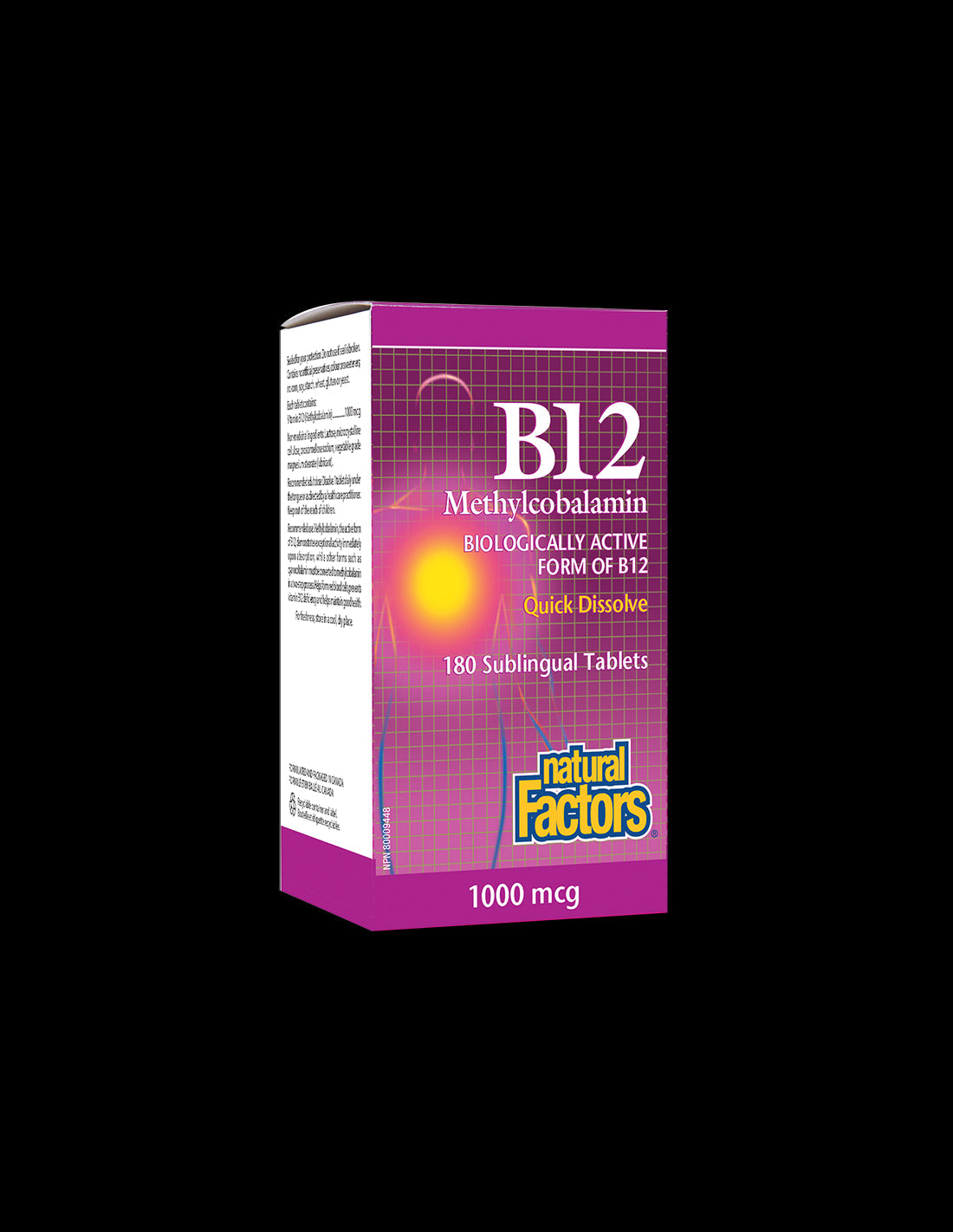 B12 Methylcobalamin 1000 mcg - 180 Подезични таблетки  Natural Factors - Nutra Best Bulgaria