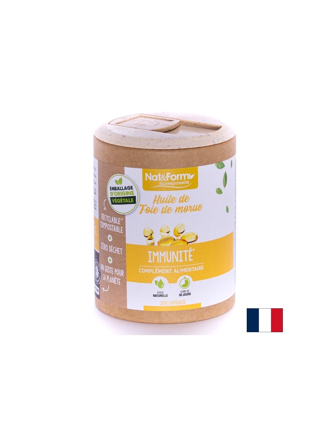 Здраво сърце - Масло от черен дроб на треска, 200 капсули  Nat&Form - Nutra Best Bulgaria