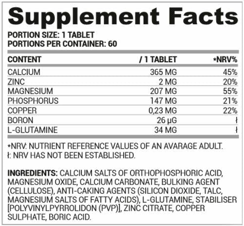 Ca/Zn/MG | Calcium Magnesium Zinc Formula - 60 Таблетки  Nutriversum - Nutra Best Bulgaria