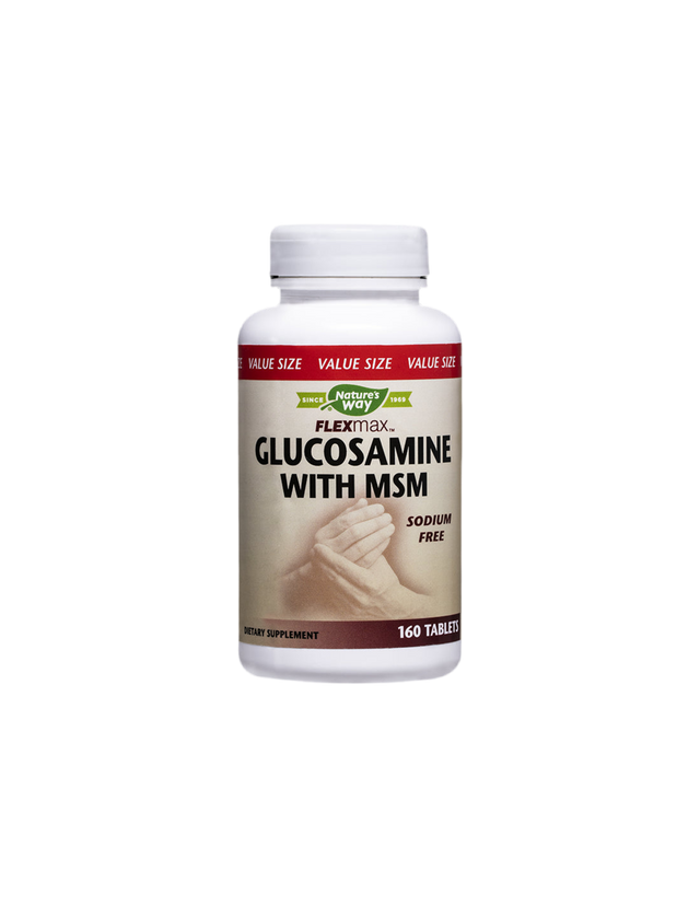 Flexmax™ Glucosamine with MSM/ Глюкозамин Сулфат & МСМ 877 mg х 160 таблетки Nature’s Way - Nutra Best Bulgaria