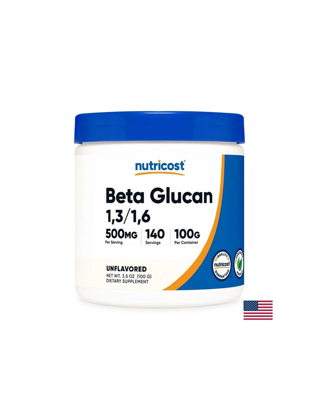 Имунитет - Бета Глюкани 1.3/ 1.6 g, 100 g прах  Nutricost - Nutra Best Bulgaria