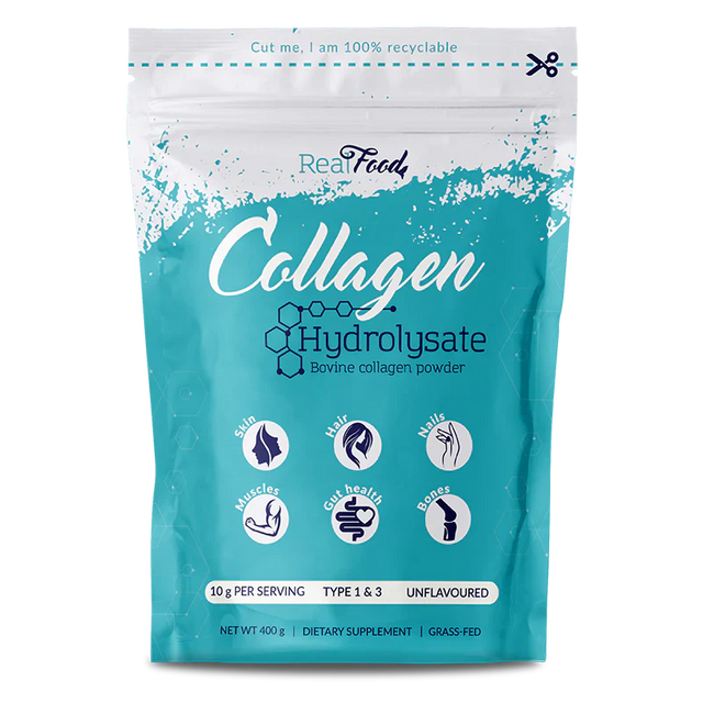 Хидролизиран телешки колаген тип 1 и 3 (10000 мг) - 40 дози, 400 г  RealFood - Nutra Best Bulgaria