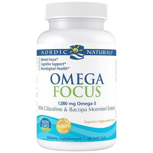 Omega Focus 1280 mg | With Citicoline and Bacopa 60 Гел капсули - Nutra Best Bulgaria