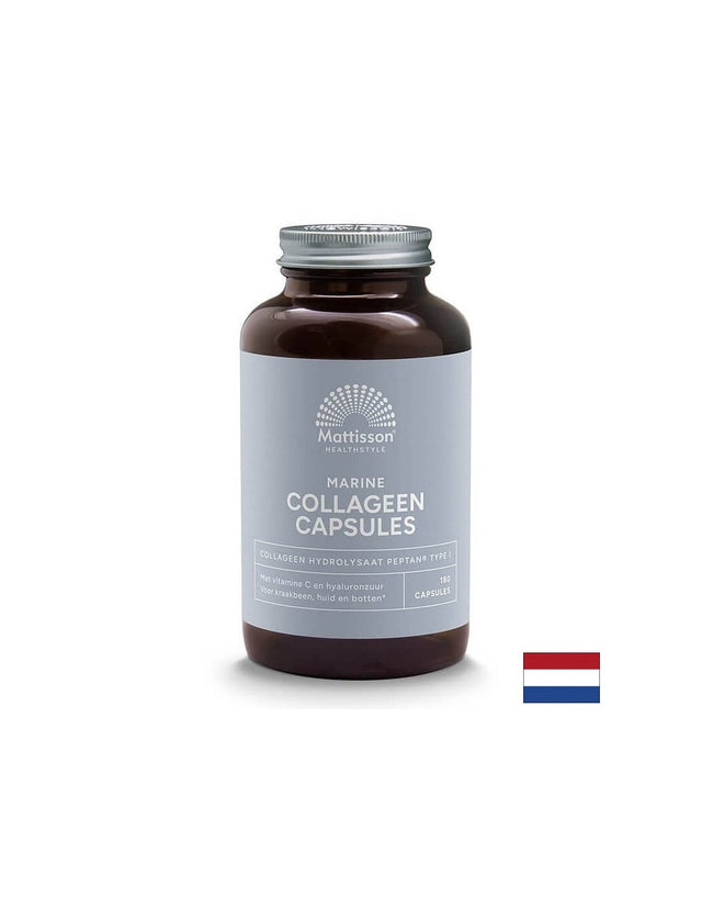 Рибен колаген (тип 1) с витамин С и хиалуронова киселина - Marine Collagen Peptan, 180 капсули Mattisson Healthstyle  Mattisson Healthstyle - Nutra Best Bulgaria