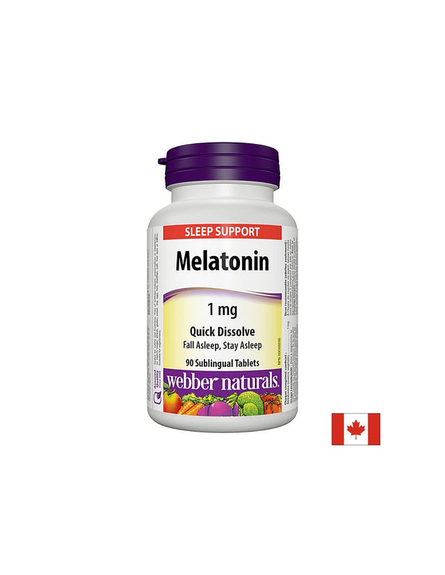 При безсъние - Мелатонин 1 mg, 90 сублингвални таблетки Webber Naturals  Webber Naturals - Nutra Best Bulgaria