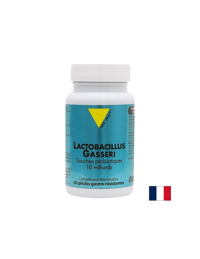 Пробиотик Лактобацилус Гасери, 10 млрд. активни пробиотици х 60 стомашно-устойчиви капсули  Vit'all Plus - Nutra Best Bulgaria