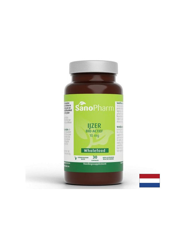 Желязо – Енергия и подкрепа при анемия, 10 mg, 30 капсули  Sano Pharm - Nutra Best Bulgaria
