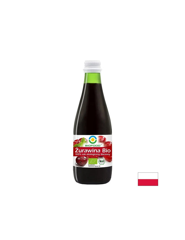 Био сок от червена боровинка 100%, 300 ml  Biofood - Nutra Best Bulgaria