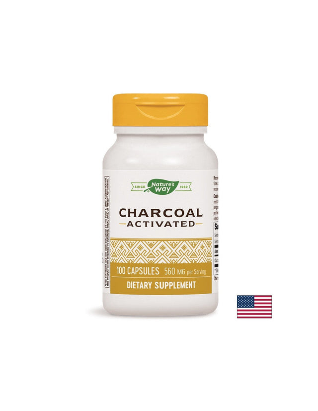Детоксикация на храносмилателната система - Активен въглен, 100 капсули Nature’s Way  Nature’s Way - Nutra Best Bulgaria