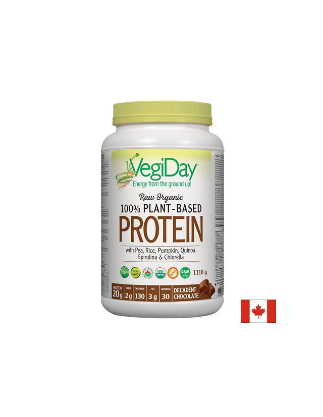 100% Plant Based Protein - Chocolate - 1110 грама  Natural Factors - Nutra Best Bulgaria