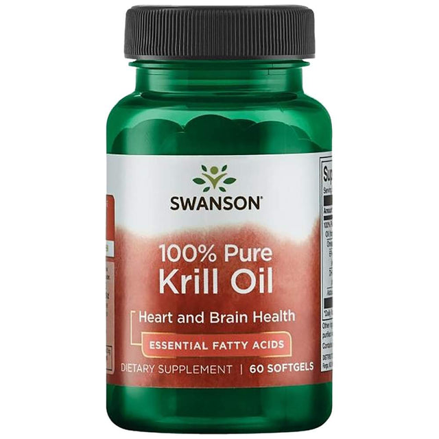 100% Pure Krill Oil 500 mg - 60 Гел капсули  Swanson - Nutra Best Bulgaria