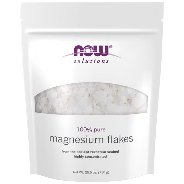 100% Pure Magnesium Flakes - 750 грама  NOW Foods - Nutra Best Bulgaria