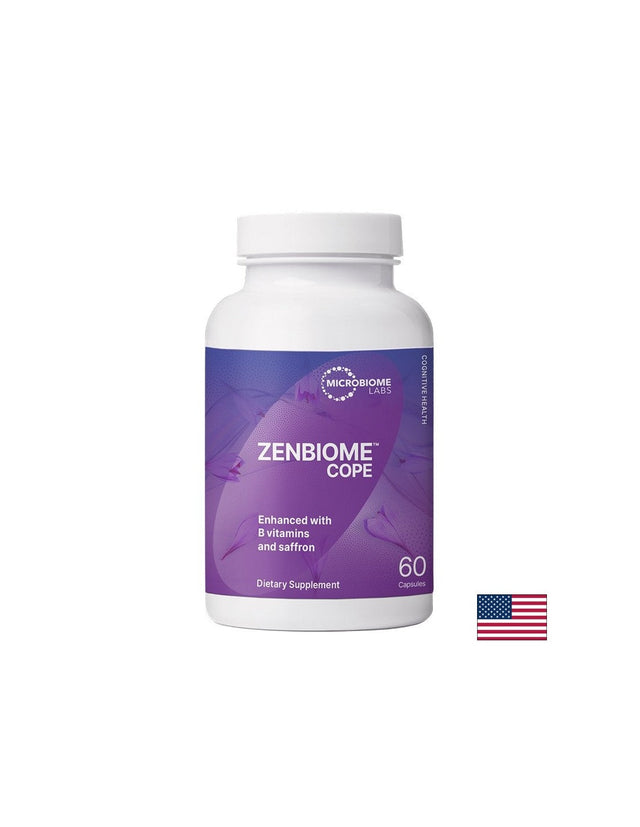 Пробиотик 100 mg + Шафран 28 mg – Спокойствие и емоционален баланс, Zenbiome Cope™, 60 капсули  Microbiome Labs - Nutra Best Bulgaria