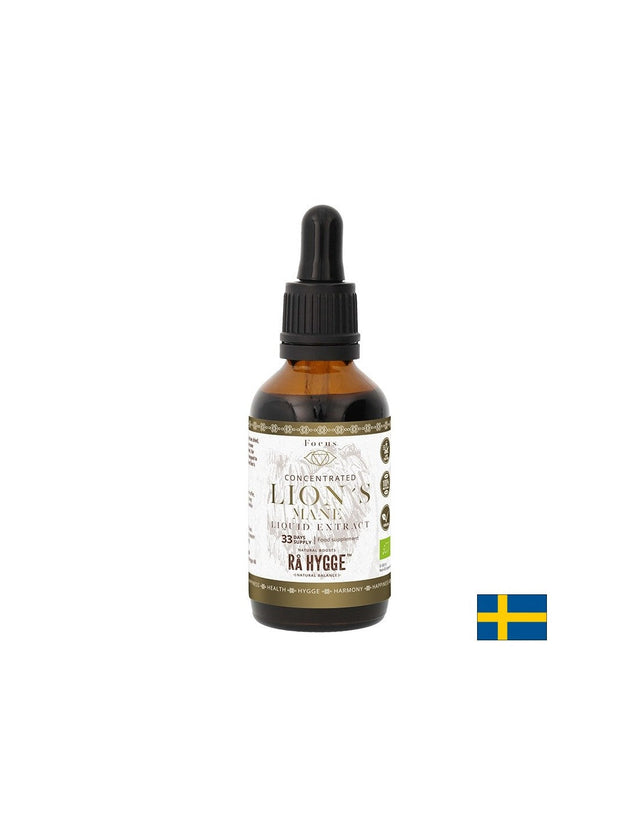 Лъвска грива БИО - за мозъка и нервната система - Течен екстракт, 100 ml, 33 дози  Rå Hygge - Nutra Best Bulgaria