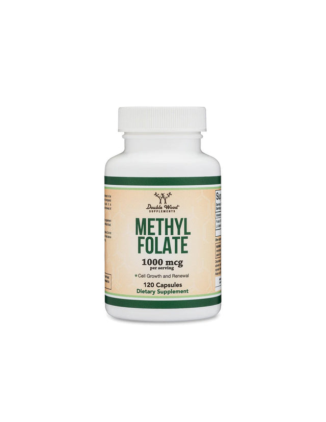 Фолиева киселина – биологично активна форма - Метилфолат, 1000 µg, 120 капсули за четиримесечен прием  Double Wood - Nutra Best Bulgaria