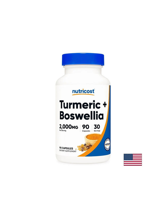 Куркума 1000 mg + Босвелия 1000 mg – По-здрави и подвижни стави, 90 капсули  Nutricost - Nutra Best Bulgaria