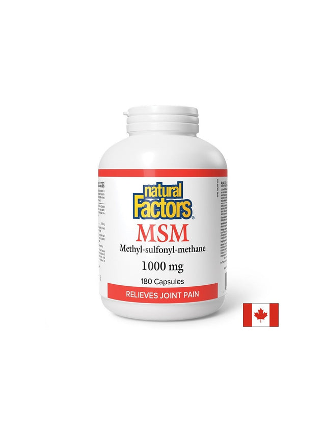 МСМ – За гъвкави и подвижни стави, 1000 mg, 180 капсули  Natural Factors - Nutra Best Bulgaria