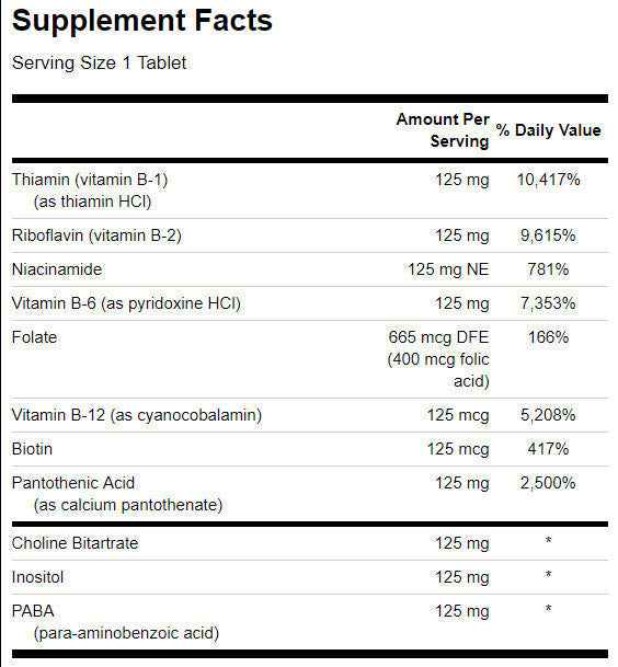 Vitamin B-125 Complex / 100 Tabs. - 0 - Nutra Best