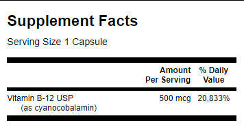 Vitamin B-12 500mcg. / 30 Caps - 0 - Nutra Best