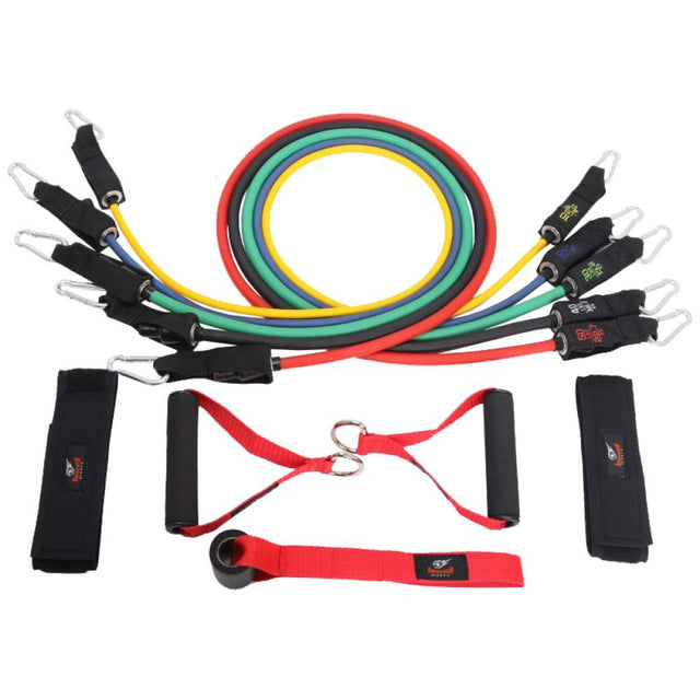 Комплект фитнес ластици за трениране от 11 части / Resistance Band Set  ARMAGEDDON - Nutra Best Bulgaria