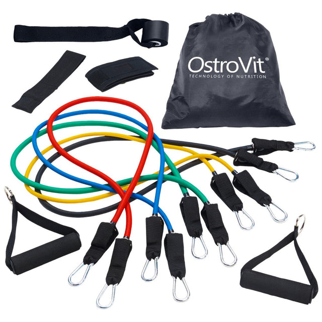 Тренировъчен комплект ластици 11 части / Resistance Band Set  OstroVit - Nutra Best Bulgaria