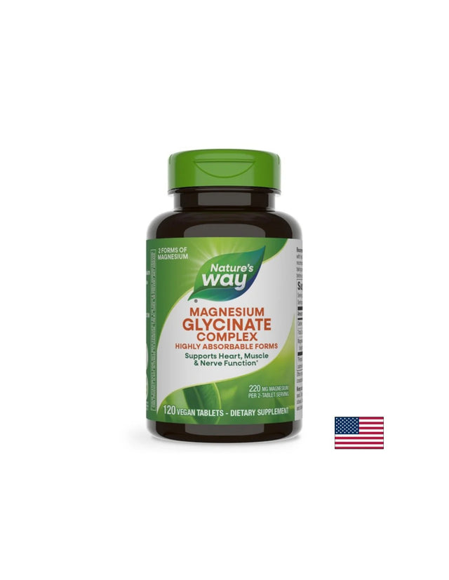 Мускулна функция, сърдечно и неврологично здраве - Магнезий (бисглицинат, малат), 110 mg х 120 V-таблетки - Nutra Best