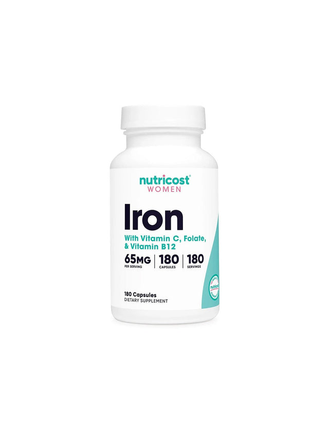 Имунитет - Желязо + Фолат и витамин С + В12, 180 капсули  Nutricost - Nutra Best Bulgaria