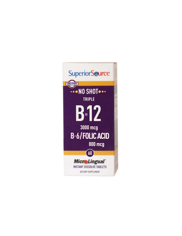 Витамин В12, В6 и Фолиева киселина х 60 сублингвални таблетки Superior Source - Nutra Best