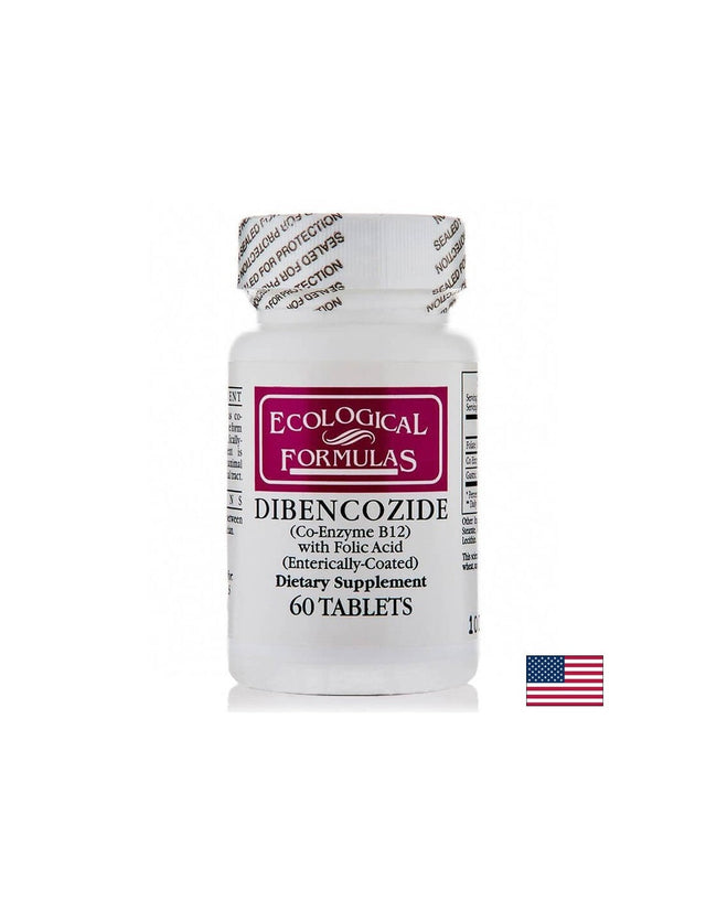 Витамин В12 (Дибенкозид) + Фолиева киселина - Неврологично и сърдечносъдово здраве, 60 таблетки  Ecological Formulas - Nutra Best Bulgaria