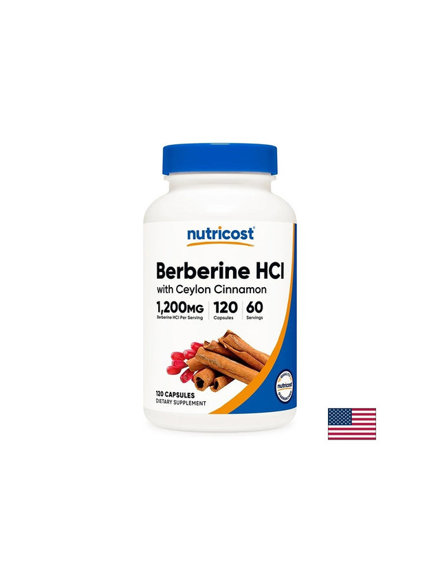 Диабет - Берберин (хидрохлорид) + Цейлонска канела, 120 капсули  Nutricost - Nutra Best Bulgaria