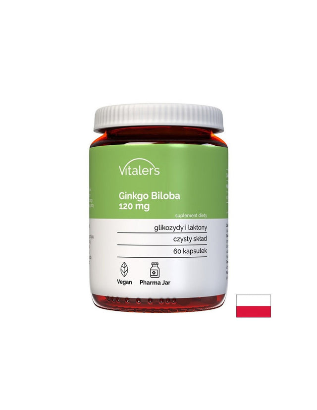 Кръвообращение и мозъчна функция - Гинко Билоба, 120 mg х 60 капсули  Vitaler's - Nutra Best Bulgaria