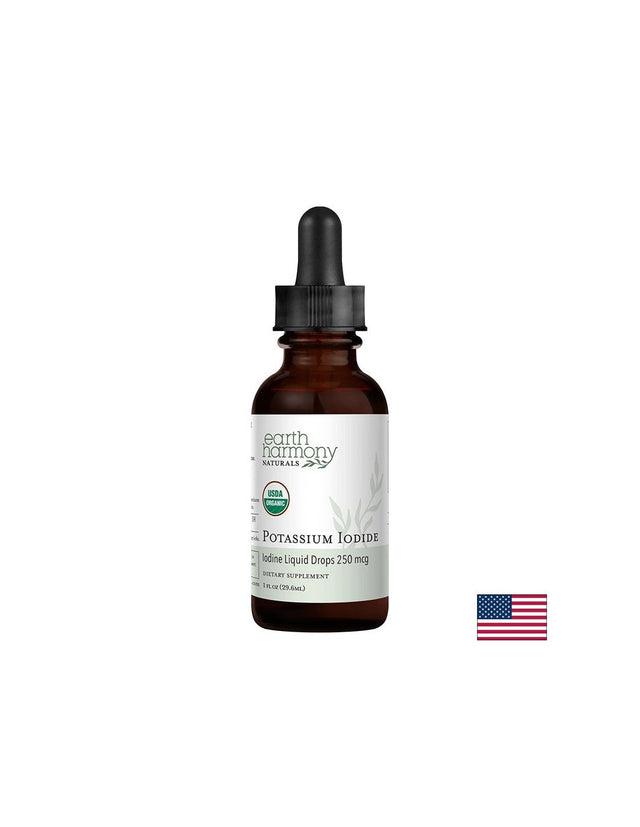 Щитовидна жлеза - Йод (калиев йодид), 125 µg х 29.6 ml капки Earth Harmony Naturals  Earth Harmony - Nutra Best Bulgaria