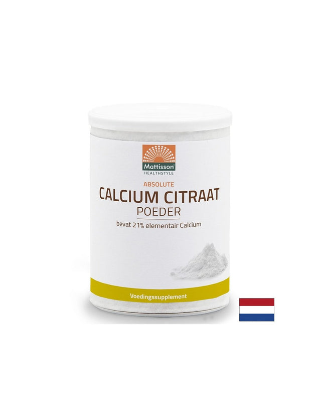 За здрави кости Калций (цитрат) 125 g прах  Mattisson Healthstyle - Nutra Best Bulgaria