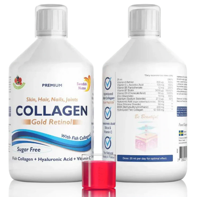 Рибен Колаген 12500 мг Gold Retinol 500ml Swedish Nutra  Swedish Nutra - Nutra Best Bulgaria