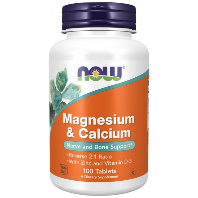 Magnesium & Calcium | with Vitamin D3 & L-OptiZinc - 100 Таблетки - Nutra Best Bulgaria