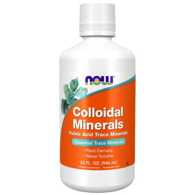 Colloidal Minerals | Fulvic Acid Trace Minerals - Natural Flavor - 946 мл  NOW Foods - Nutra Best Bulgaria