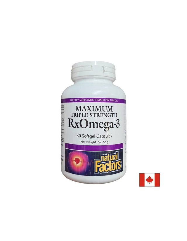 Рибено масло 1425 mg (тройна концентрация EPA 600 mg/ DHA 300 mg) - Сърце, концентрация и зрение, 30 софтгел капсули  Natural Factors - Nutra Best Bulgaria